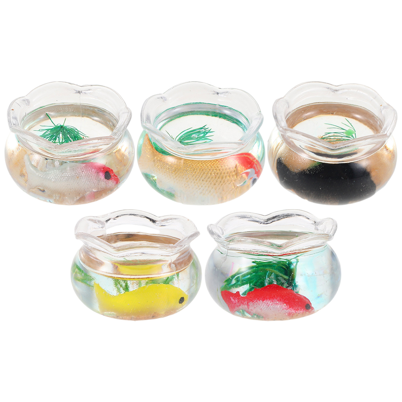 5Pcs Mini Fish Bowl Small Roun - Aquarium Plants review and price