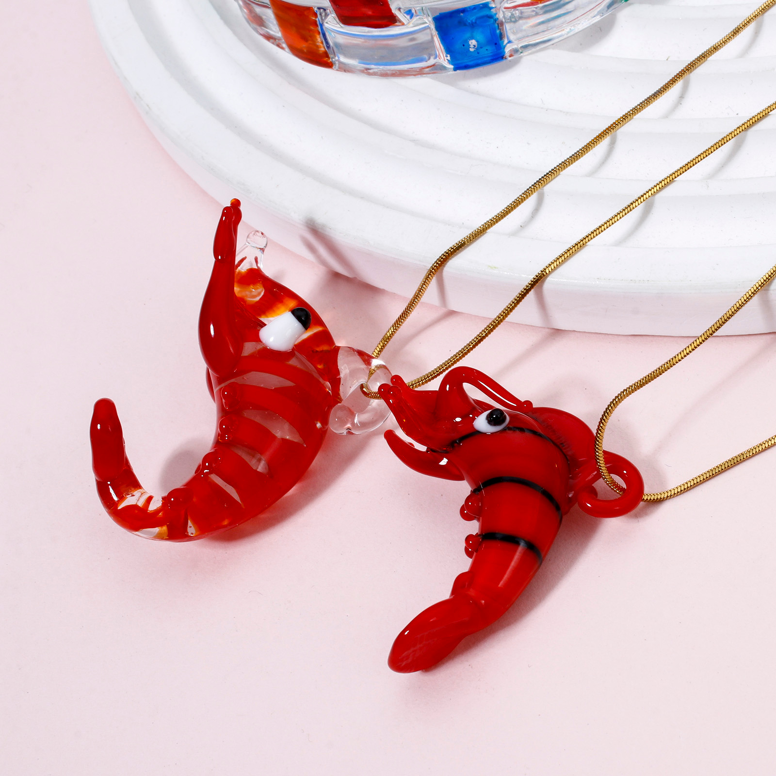 1PCs Red Lobster Lampwork Glas - Aquarium Plant Red review and price